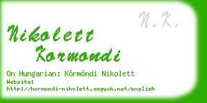 nikolett kormondi business card